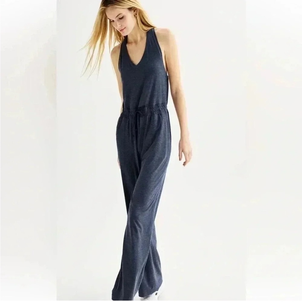 We Wander Weflex Sybelle Jumpsuit in Dark Navy. Size Medium. Retail $148